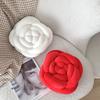 Nordic Woven Rose Plush Pillow for Sofa Back Support Cozy Home Decor Cushion