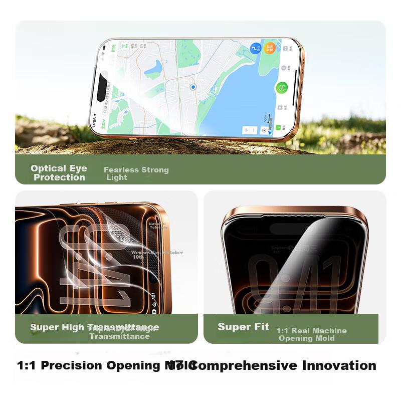 Screen Protector for Apple IPhone 17 Pro, Anti-Peeping Tempered Glass Film, 28° Anti-Spy Full Coverage Anti-Drop Anti-Fingerprint Protective Film