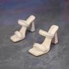 Summer High-Heeled Shoes Lady Square Heel  Slides Block Thick Heels Outdoor Cool Slippers