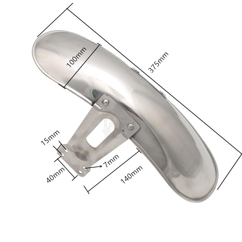 Chrome Metal Motorcycle Front Fender Mud Guard Cover Protector for CG125 250 Cafe Retro Modification