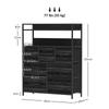 Rustic Chest of Seven Fabric Drawers - Black