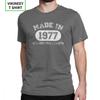 Men T Shirts Made In 1977 TShirts All Original Parts Happy Birthday Popular Short Sleeve Anniversary Tees Clothes Cotton