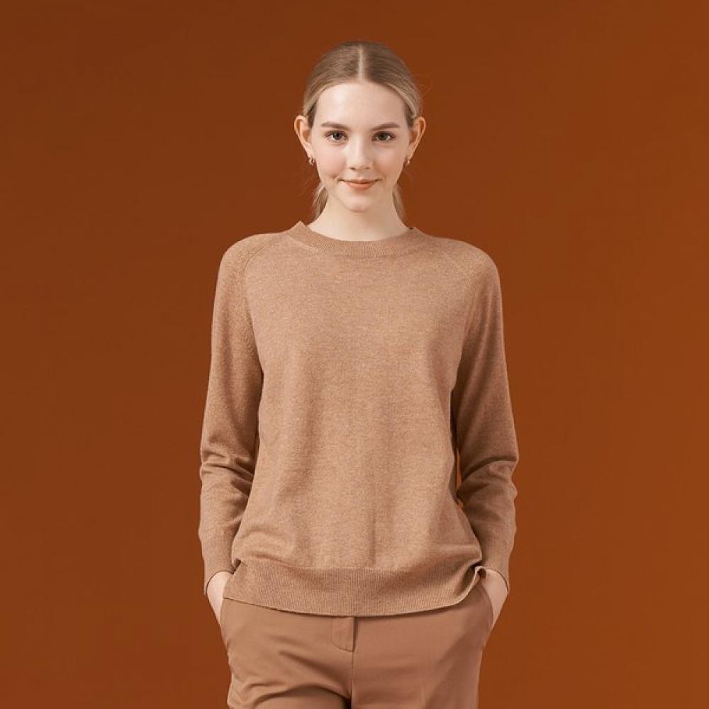 Dal Cashmere Pullover Camel Raglan Shoulder