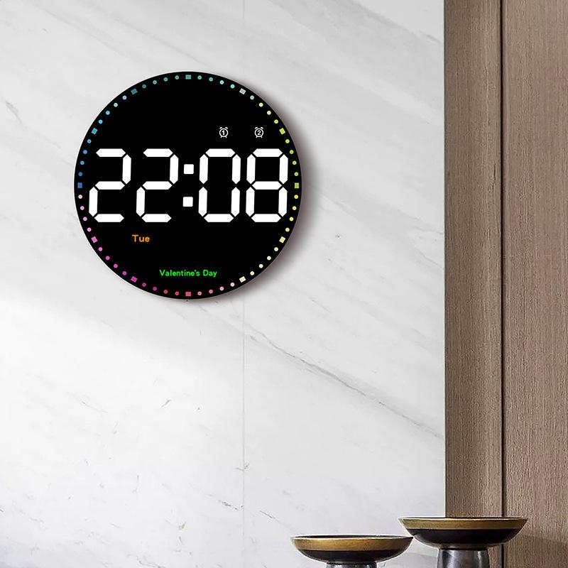 Digital Electronic Clock Perpetual Calendar Wall Clock Living Room Simple Decoration Led Clock Colorful Smart Clock Wall Hanging