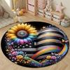 Vintage Round Sun Multicolor Carpet, Non-Slip Floor Mat for Nursery