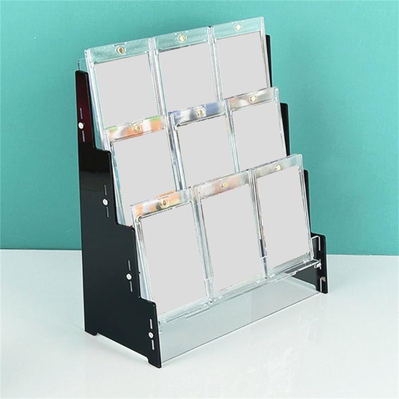 Acrylic 3 Tiers Trading Card Display Stand Clear Graded Card Holder for Collectors Space Saving Sports Memorabilia Rack