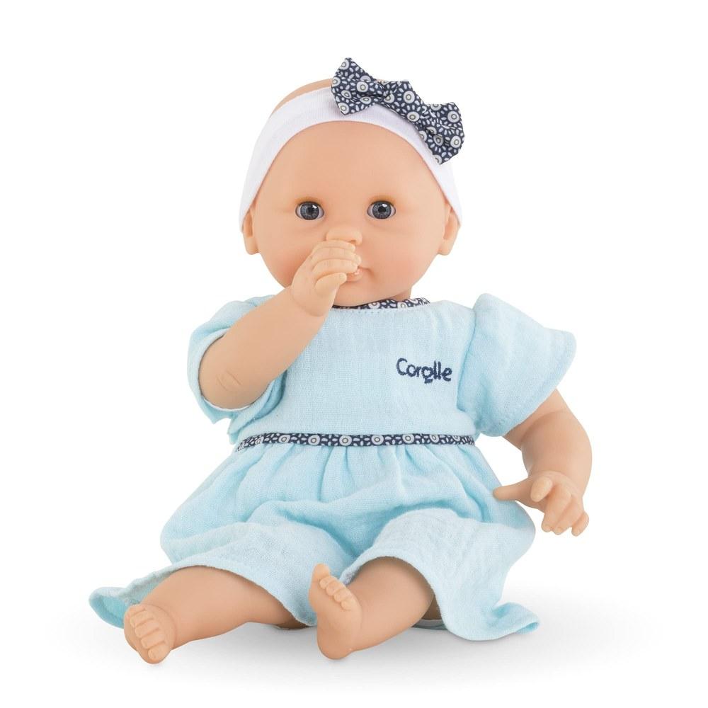 Corolle Bébé Calin Maud 12-Inch Soft Baby Doll Vanilla Scent Blue Outfit Sleepy Eyes for Girls 18 Months and Older
