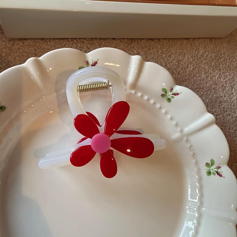 Early Spring Floral Acetate Hair Clip, Elegant Sunflower Shark Clip for Women, Fashion and Premium Hair Claw Clip