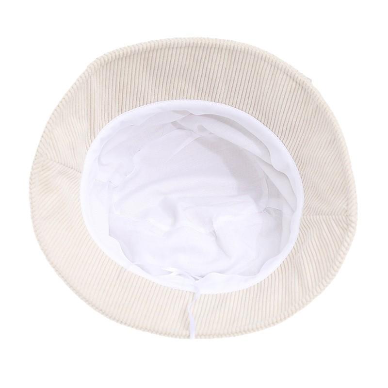 Autumn and Winter Bucket Hat Women's Versatile Basin Hat Women's Hat British Autumn and Winter Corduroy Fashion Top Hat