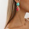 European American Retro Ethnic Style Earrings Za Trend Design Irregular Geometric Resin Beaded Drop Earrings For Women