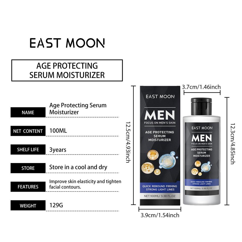 East Moon Men Face Firming Essence Lotion Anti Aging Reduce Fine Lines Wrinkles Hydrating Moisturizing Daily Skin Care 100ml
