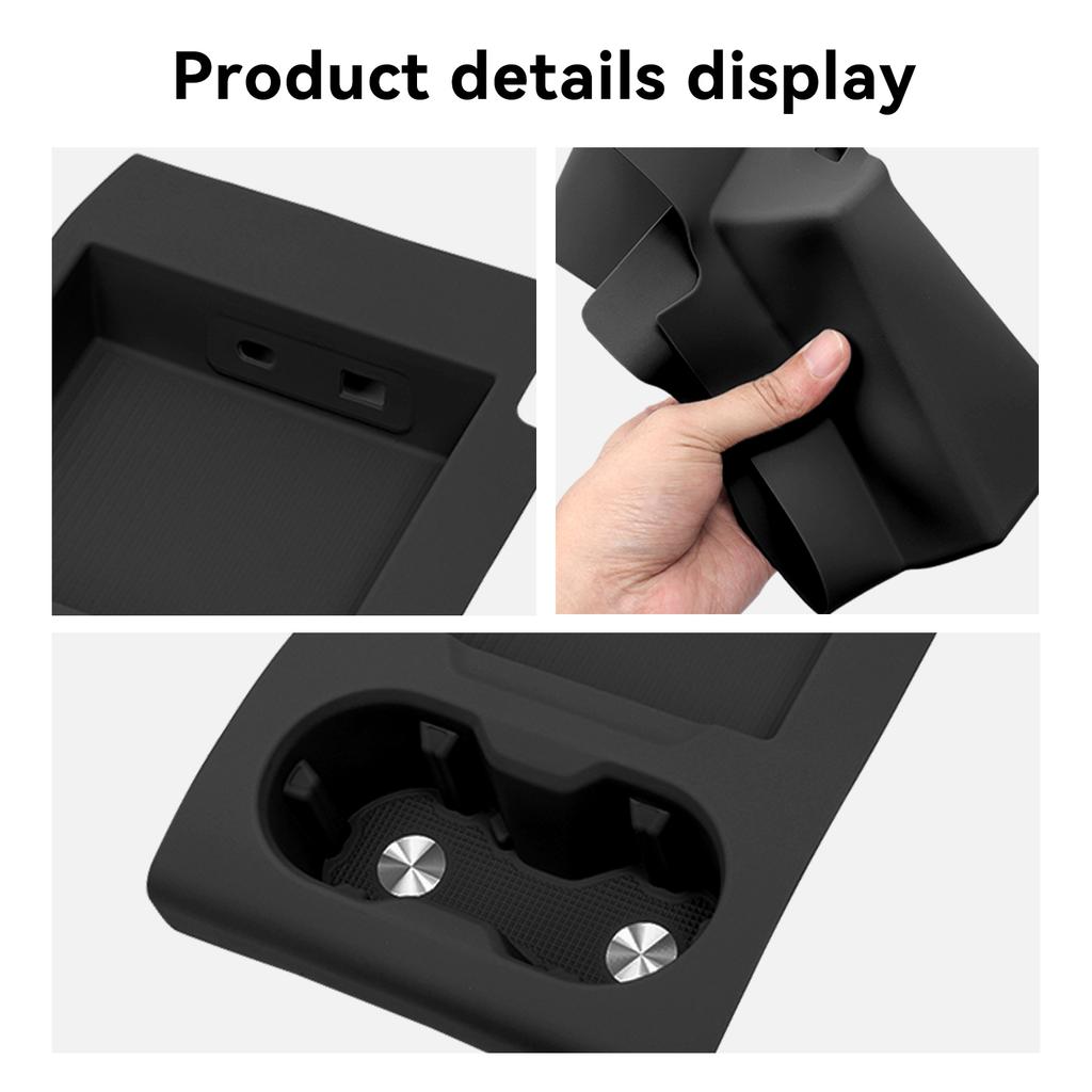 Smabee for Zeekr 7X 2WD 2026+ Silicone 2rd Second Row Full Wrapped Armrest Storage Mat Anti-Slip Cup Holder Liner Accessories
