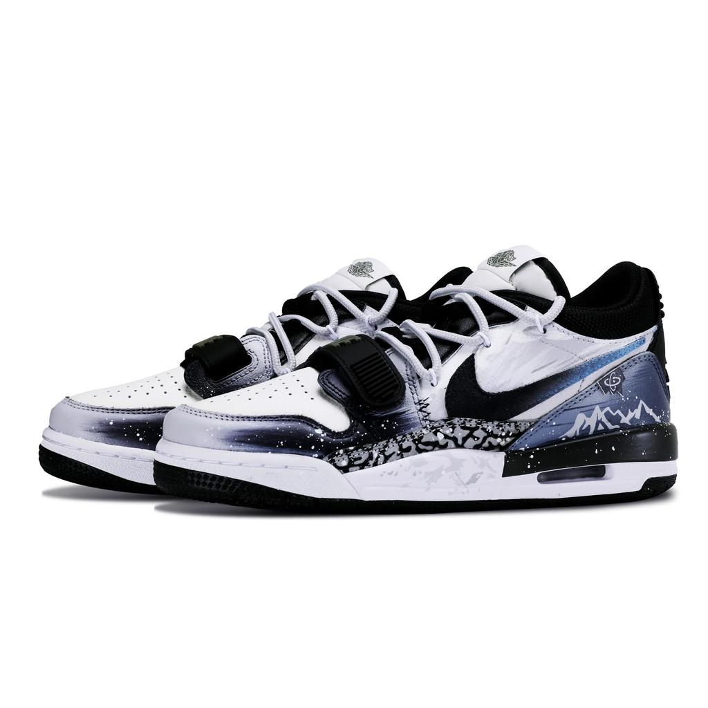 Jordan Legacy 312 Resistenti all'abrasione Scarpe da basket basse vintage da uomo Nero Grigio Blu CD7069-120(Team398-)