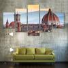 5 piezas de pintura en lienzo de la catedral de Santa María Del Fiore, carteles de paisaje e impresiones de imágenes artísticas de pared, decoración del hogar sin marco