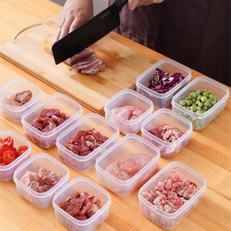 5PCS Kitchen Refrigerator Storage Box, Food-grade Freezing Special Fresh-keeping Box, Kitchen Compartment Sorting, Sealed Frozen Meat Box