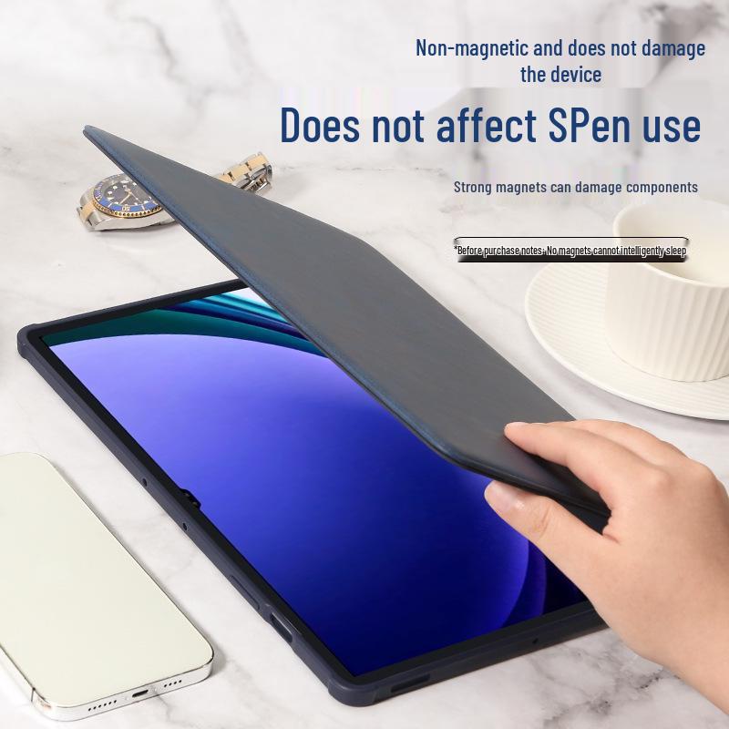 Capa Giratória de Couro para Samsung Galaxy Tab S9/S9+ - Capa Protetora Não Magnética para Tab S9+/S9FE+