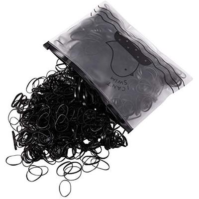1000 Stück kleine Haargummis, Mini-Haargummis, schwarz, elastische Gummibänder, Mini-Haargummis, Gummi-Haargummis, geflochtene Haargummis für kleine Locken