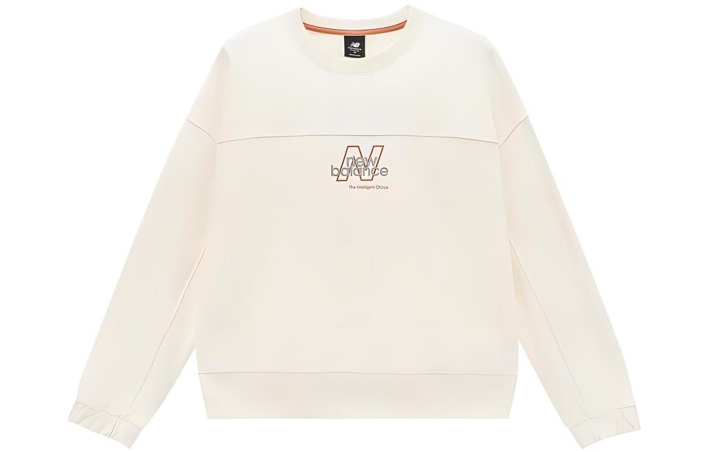 New Balance Sweatshirts Women's Ecru Crew Neck Moderate Regular AWT24321-CIC