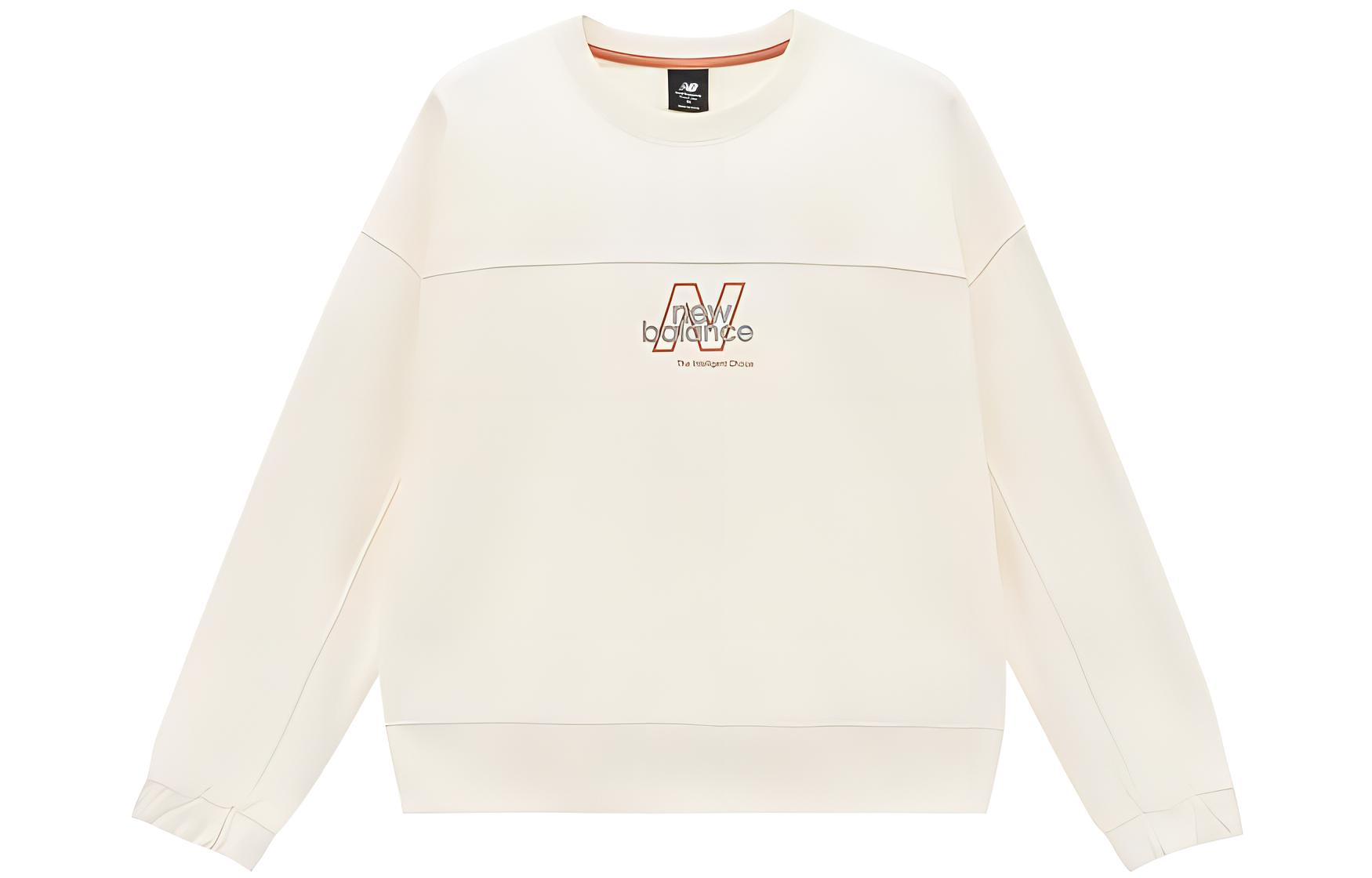 New Balance Sweatshirts Women s Ecru Crew Neck Moderate Regular AWT24321-CIC L