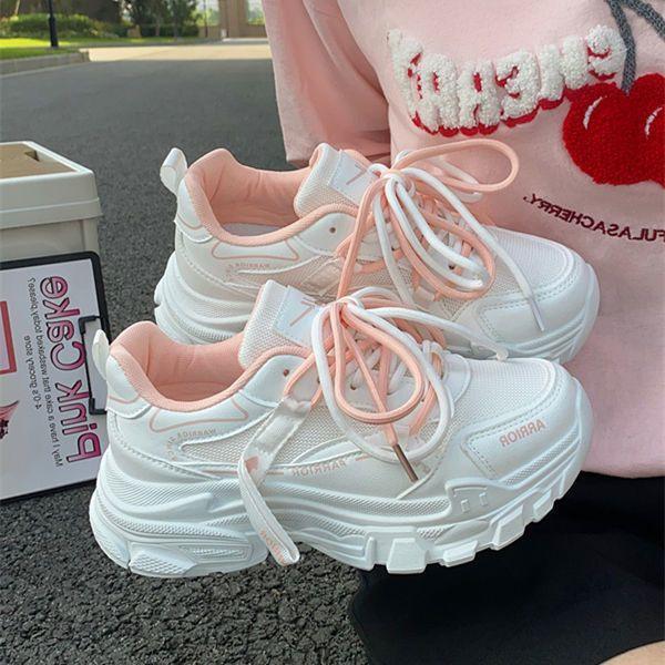 Soft leather mesh dad shoes women's shoes spring and summer new casual sports platform ins shoes