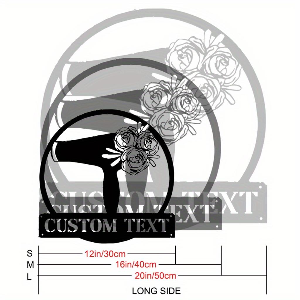Custom Metal Sign for Hair Salon - Floral Hairstylist Decor Personalized Wall Art