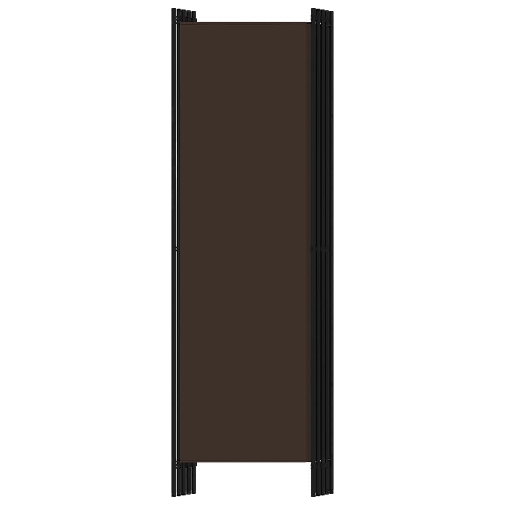 5 Piece Room Divider Brown 250 X 180 Cm