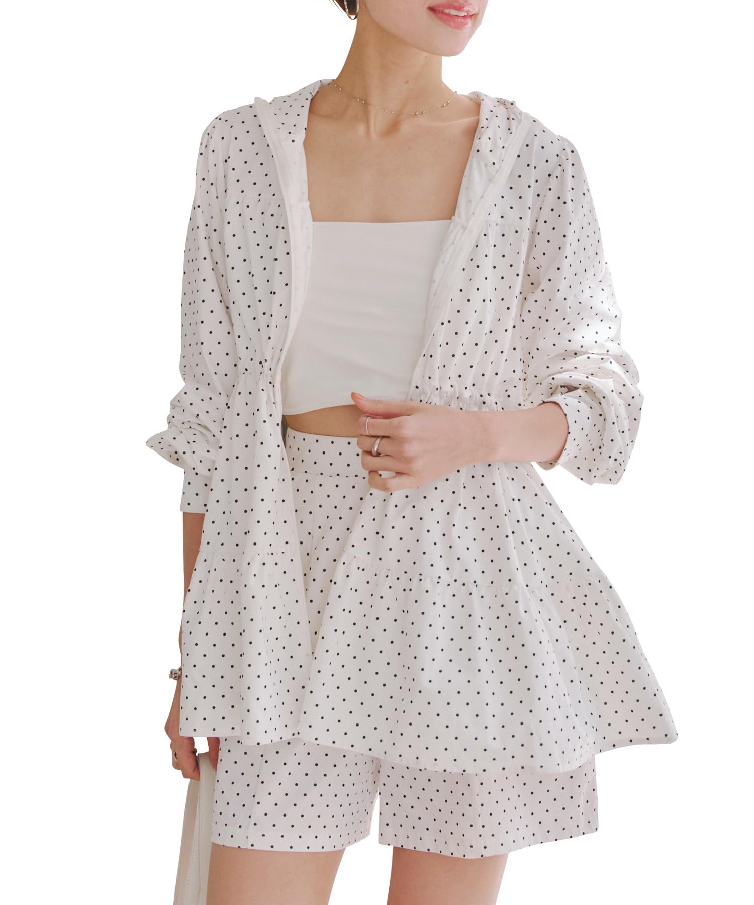 

Kobe Lettuce Рашгард Многоярусный Длинный Летний УФ Горошек Экрю - Топ, Рукав, Купальник, Защита, Бассейн, Пляж, [S223] M, Толстовка,