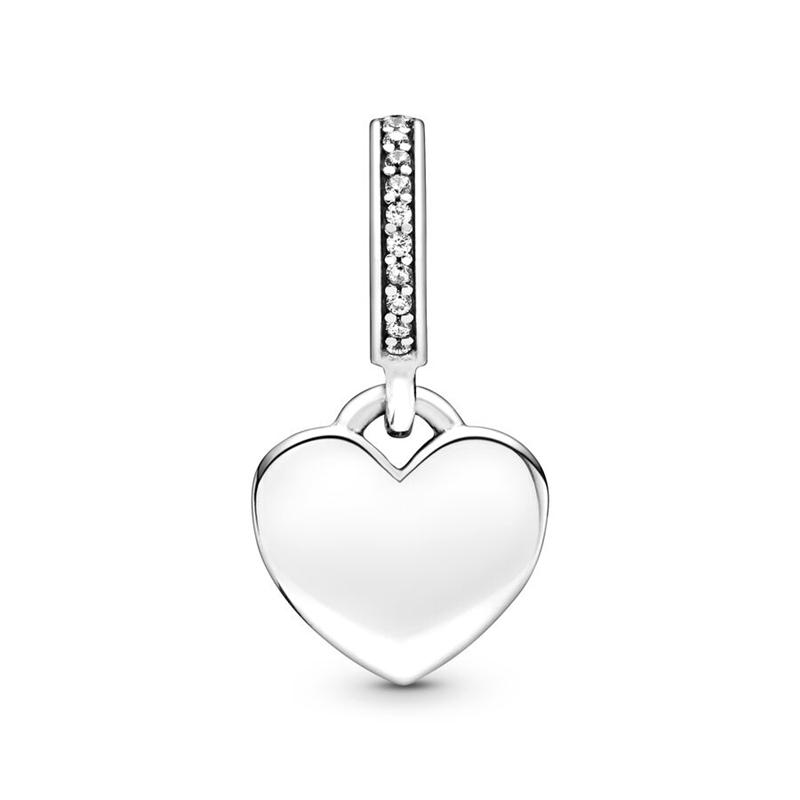 New Sparking Heart Clip Star Charm Beads Dangle Snake Fit Bracelet Necklace Beads For Diy Jewelry Women Gift