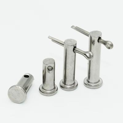 10Pcs/Set New M5 Pin Shaft Cotter Flat Head Cylindrical Positioning Pin with Hole 304 Stainless Steel Plug Pin Set