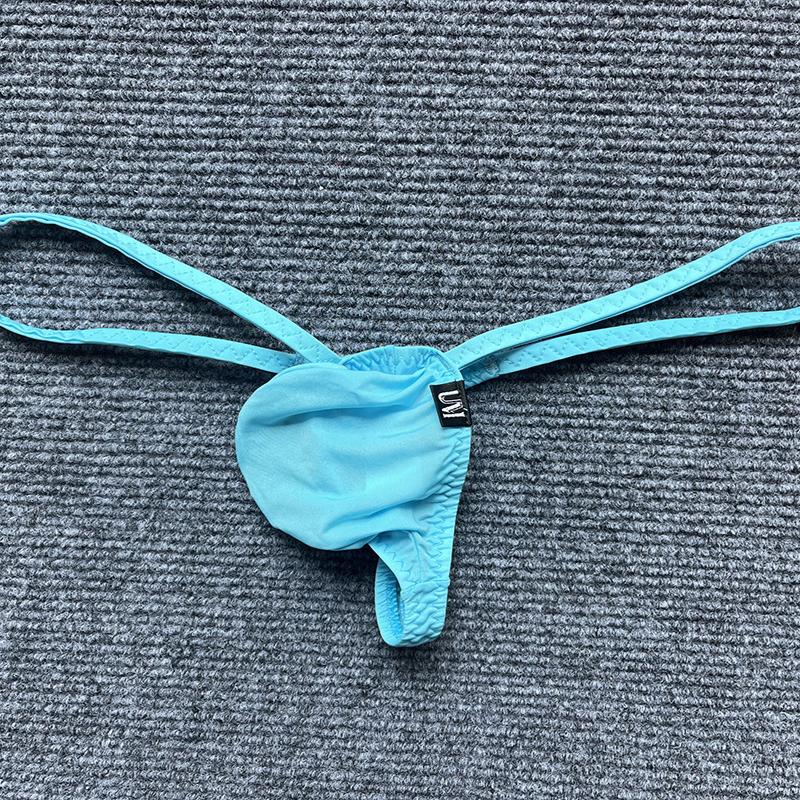 Low Rise Mini G-String Men Sexy Underwear Ice Silk Micro Bikini Trunks Bulge Pouch T-Back Thongs Erotic Panties Soft Underpant