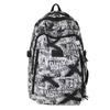 Schoolbag high-value trendy brand fashionable simple graffiti versatile schoolbag 3rd to 6th grade junior high school student backpack