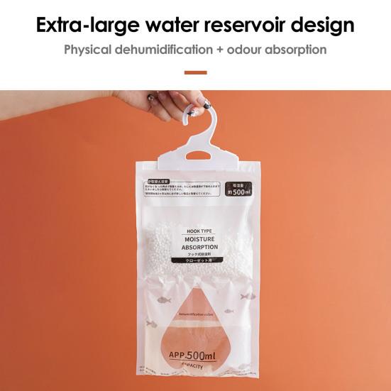 5Pcs Moisture Absorbers Packets Hanging Desiccant Packs Home Dormitory Closet Bathroom Kitchen Fragrance Free Humidity Absorber Bags