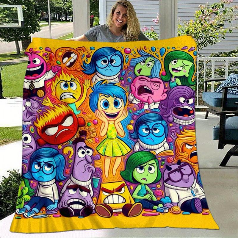1pc Inside Out Printing Blanket - Soft, All-Season Throw for Living Room, Bedroom,Personalized Gift with Adorable Cartoon Design