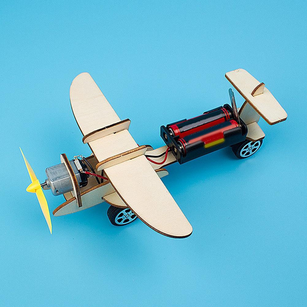 Kids Wooden Puzzles Airplane Helicopter Students   Model Glider Kit