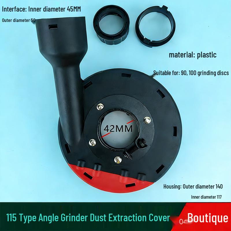 Universal Dust Extraction Cover for Angle Grinder - Complete Set with Bristle Brush and Protective Dust Isolation