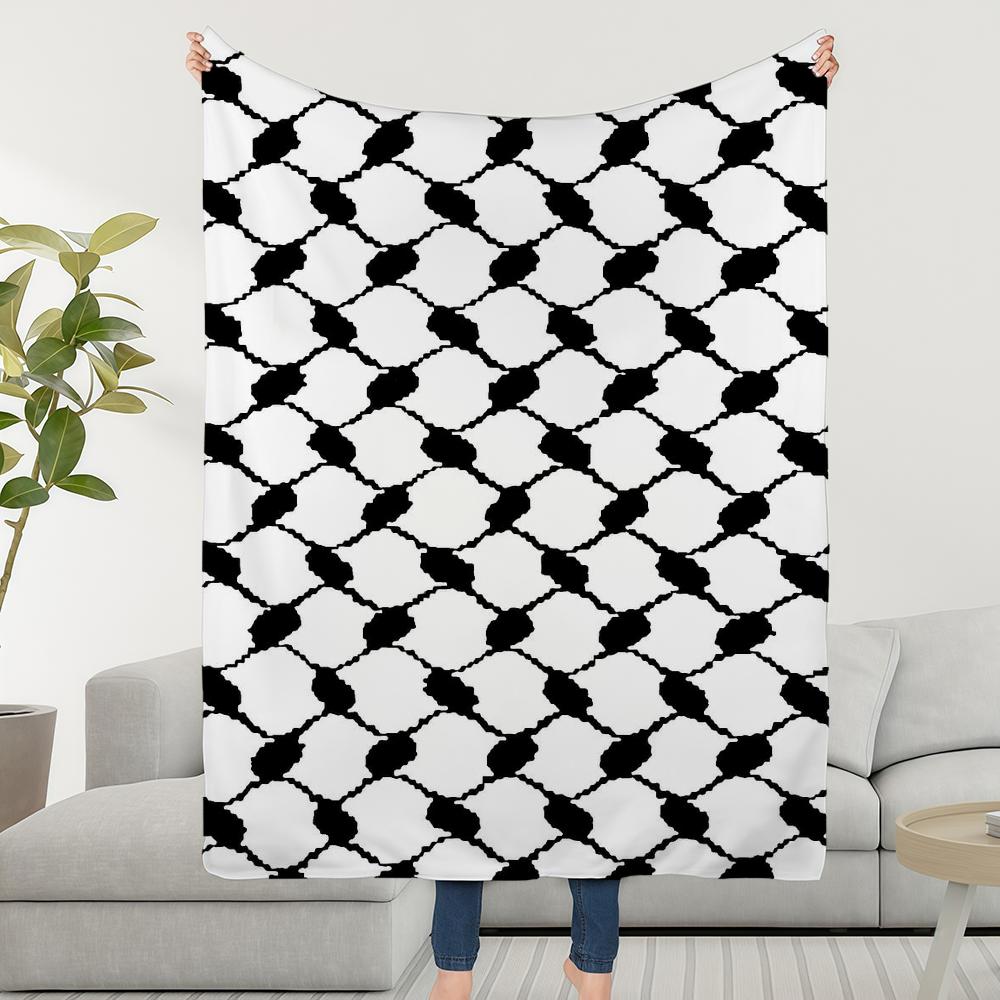 Blanket Throw Super Cosy Plush Living Room Keffiyeh Sofa Couch Hattah Childish Birthday Gifts 30x40in