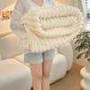 Upgraded Thickened Striped Faux Rabbit Fur Flannel Blanket