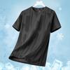 Men's Summer Casual Versatile Short Sleeve T-Shirt Trendy Breathable Ice Silk Quick Dry Sports Top Running Shirt