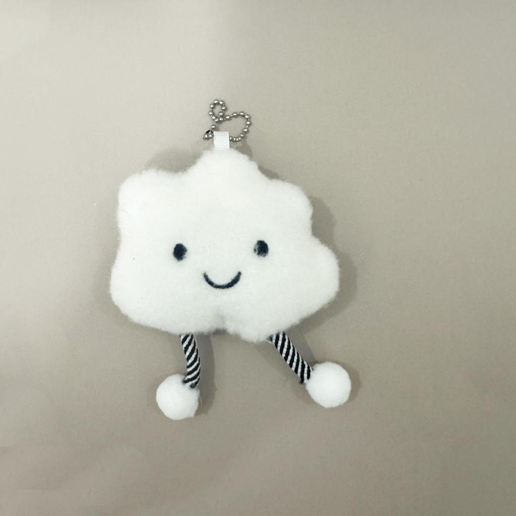 Adorable Cloud Plush Keychain Pendant - Cute Bag Charm & Small Gift