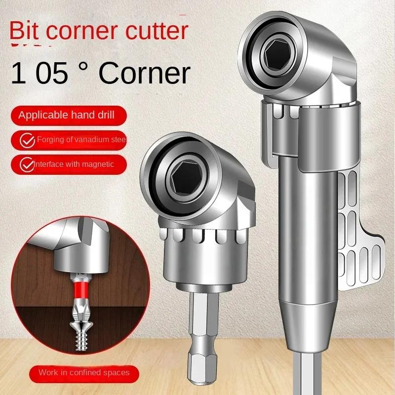 1/1Inch Hex Quick Load Magnetic Bit Extender 111°Offset Screwdriver Turning Tool Anti Drop Drive Shaft Tight Recess Cabinet