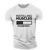 Men's Muscle Alphabet English Element T-Shirt Short Sleeve Summer Casual Sports Fitness Cotton O-Neck Large Size Men's T-Shirt