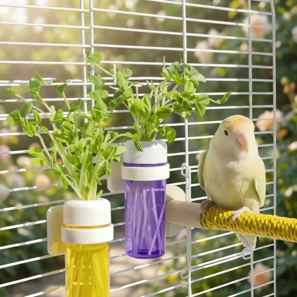 Water-Storage Parrot Hydroponic Plant Preserver Hanging Vegetable Water Feeder Budgie Cage