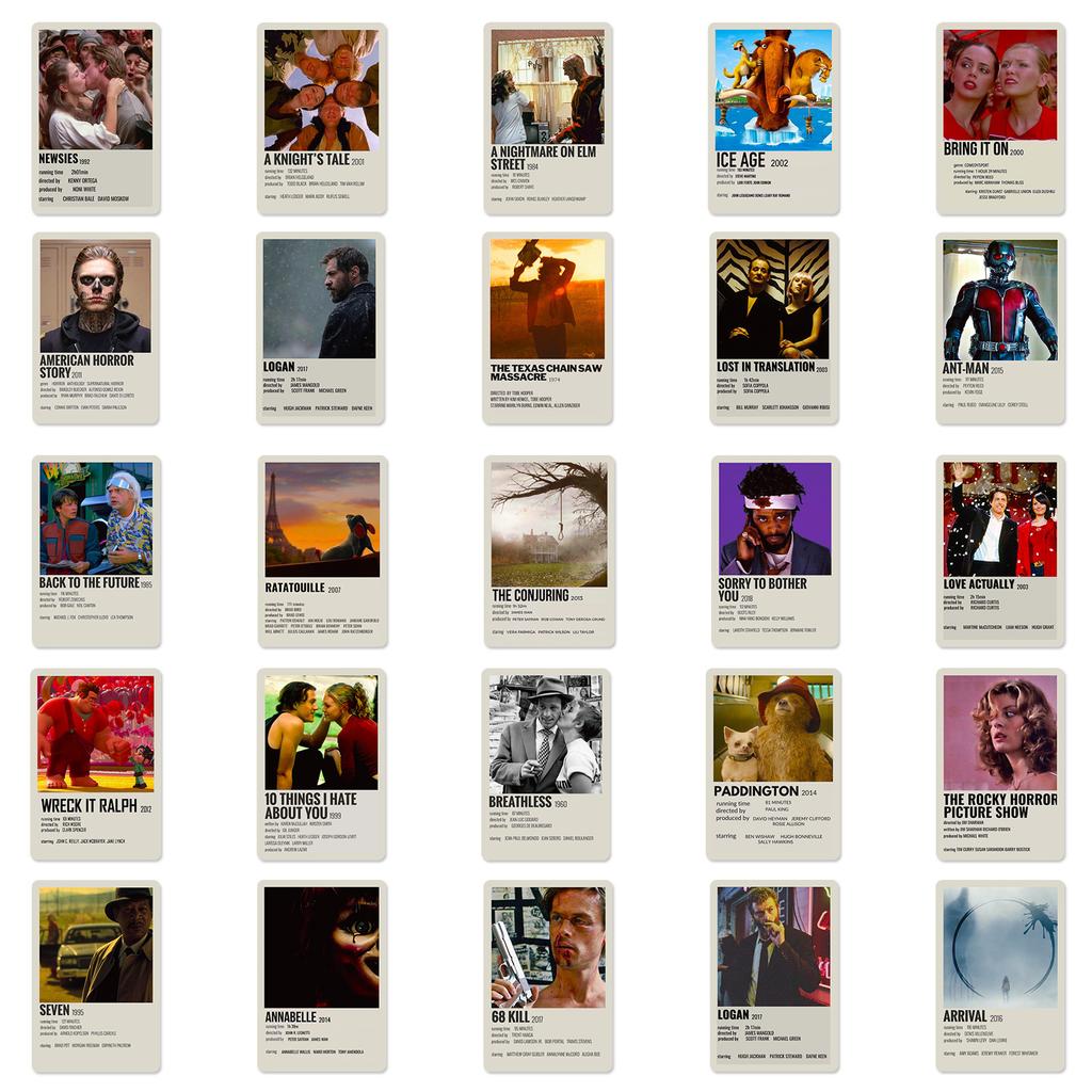 50 American Movie Posters Classic Scene Freeze Frame Decorative Sticker Water Sticker Hand Account