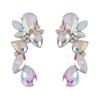 European and American Trend Design, Water Drop-shaped Gem Earrings, Luxury Colorful Super Flash Glass Diamond Earrings