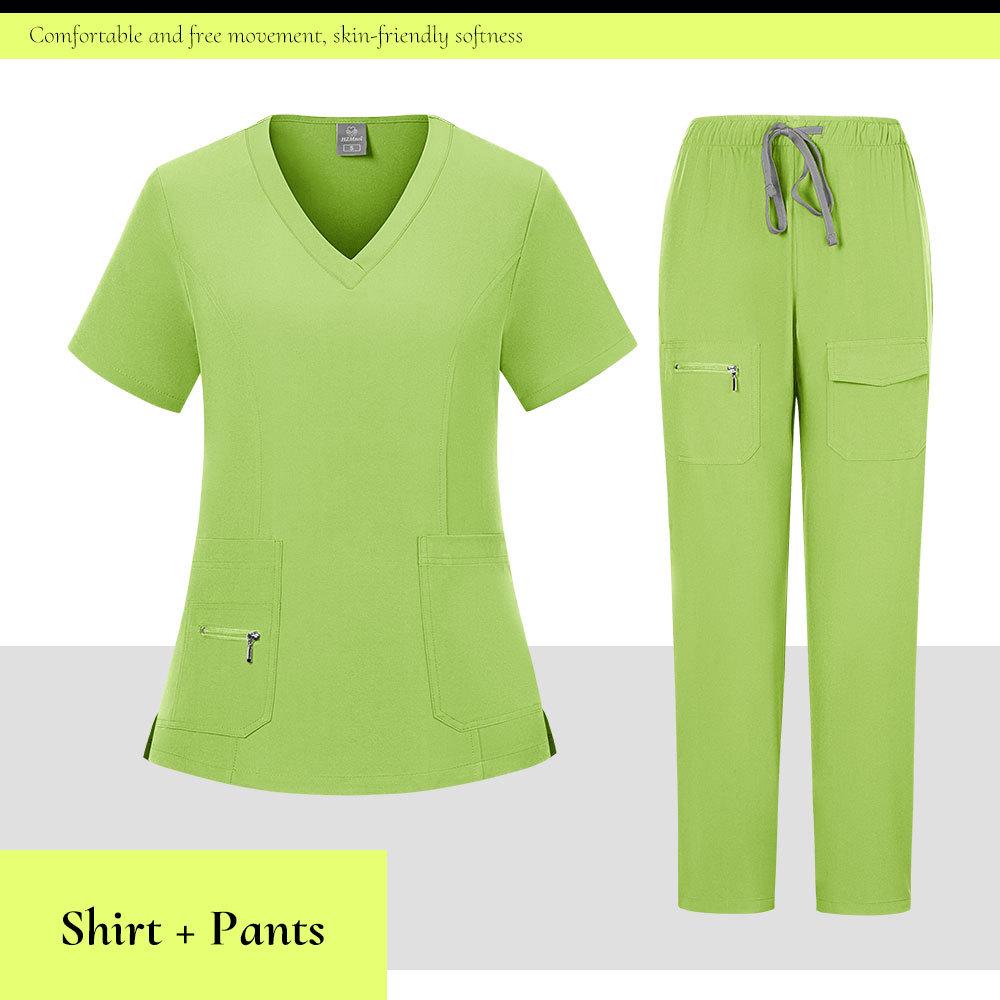 V-neck Nurse Uniform Spa Beauty Scrub Suit Set