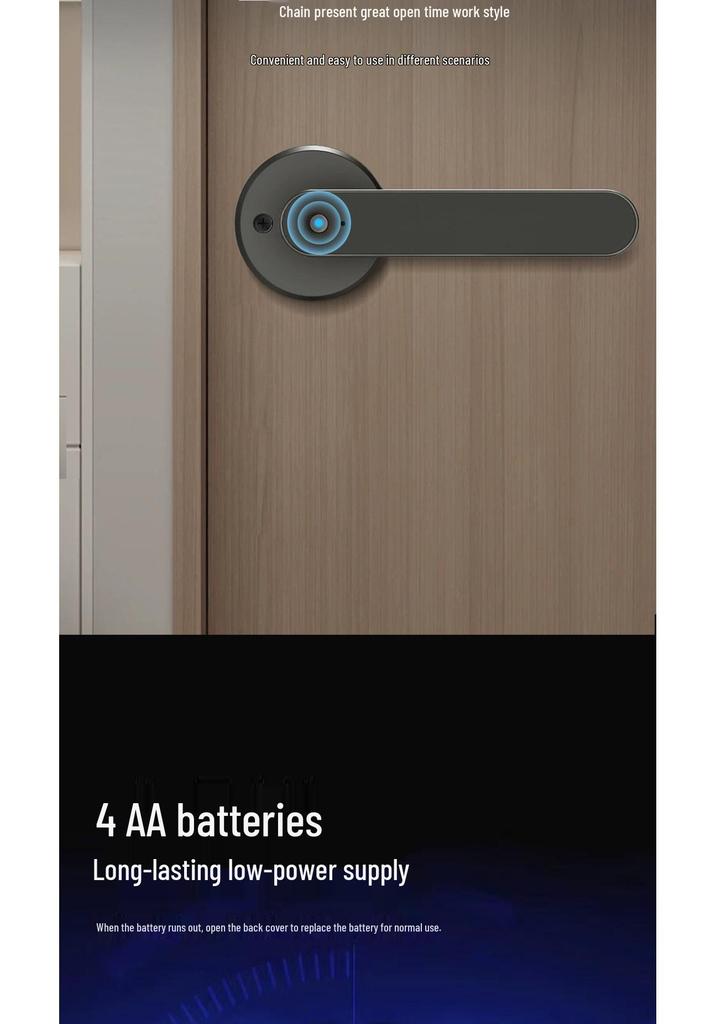Fingerprint Smart Lock for Interior Wooden Doors with Keypad