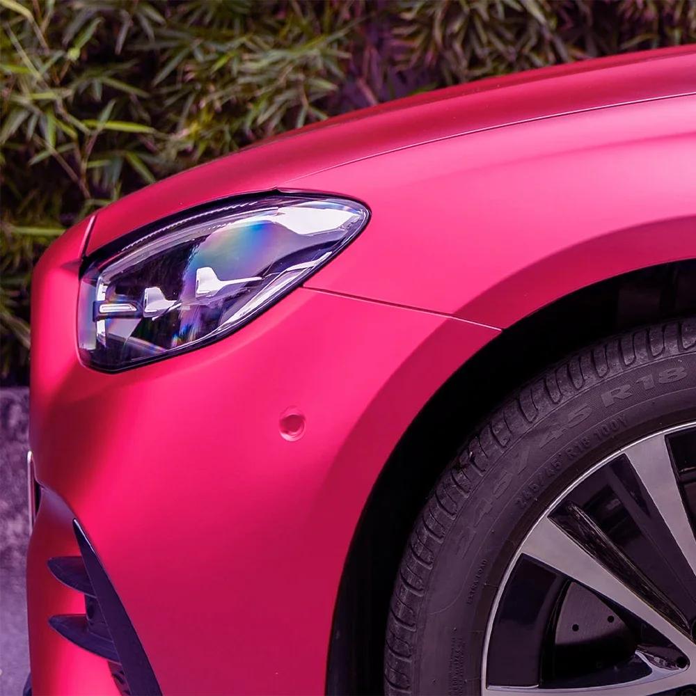 

Car Wrap Stickers Matte Satin Ice Film Rose Red Color Change Vinyl Film Bubble Free Auto Decals Wrapping Sticker Car Accessories 10x152cm