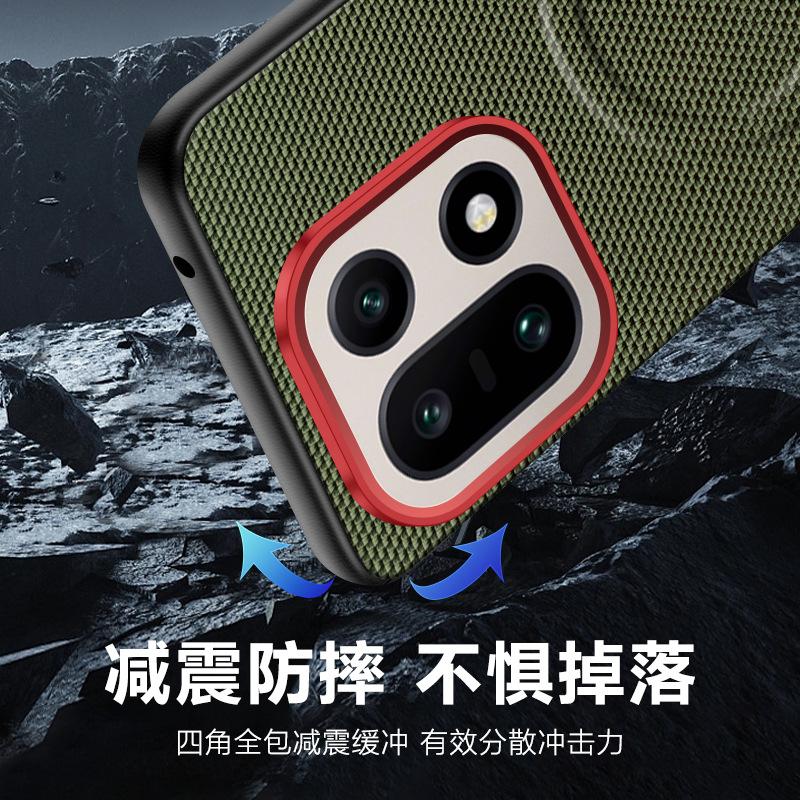 Per OnePlus 15 Custodia Magsafe Lega Metallica Protezione Fotocamera Pulsanti Indipendenti Lusso Custodia Copertura in Ecopelle Vegana