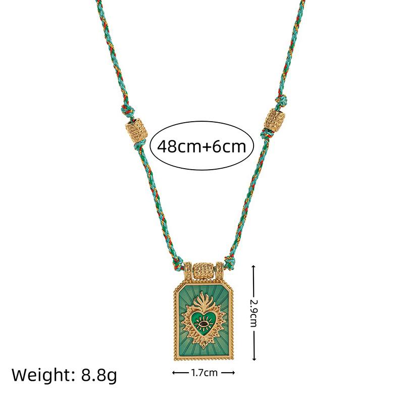 1 Piece Bohemian Fashionable Women'S Necklace Colorful Love Tarot Card Pendant Necklace With Beads