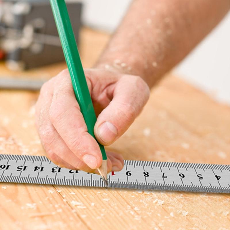 Metal Precision Ruler Stainless Steel Straight Ruler 20cm Steel Ruler Measuirng Tool for Office Learning Drawing
